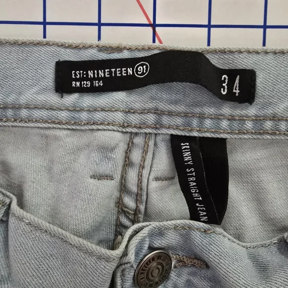 COTTON ON EST: NINETEEN Light Blue Jeans - Picture 3 of 5